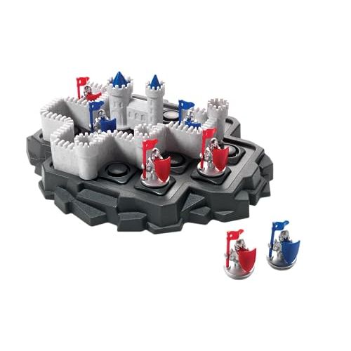 Jeu solo Forteresse avec chevaliers bleus et rouges pour défis de réflexion