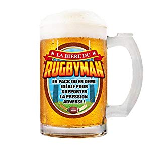 Un verre à bière solide sépcial rugbyman