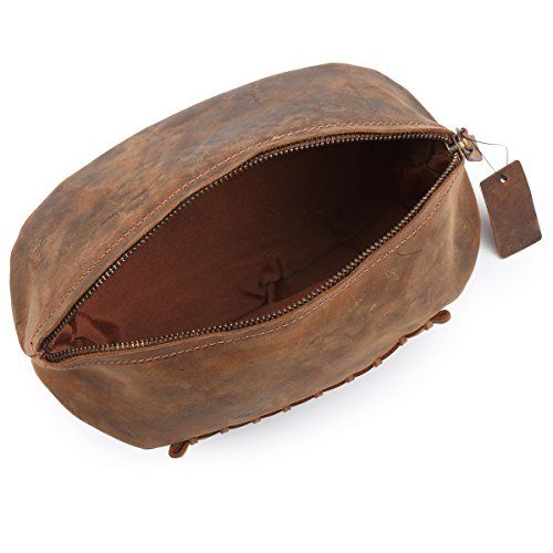 Trousse de toilette en cuir véritable, design ballon de rugby, cadeau unique et élégant pour amateurs de rugby et voyageurs.
