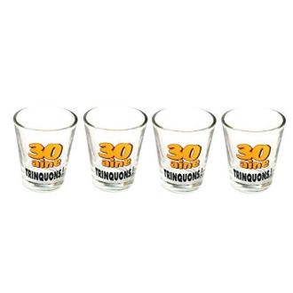 Un pack de 4 petits verres sérigraphiés la 30 aine