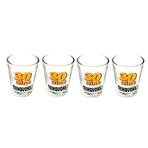 Un pack de 4 petits verres sérigraphiés la 30 aine