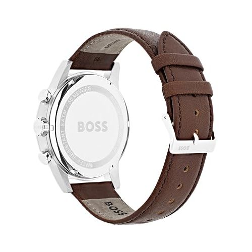 Montre Hubo Boss analogique quartz, cadeau élégant et sophistiqué avec bracelet en acier inoxydable et cadran noir.