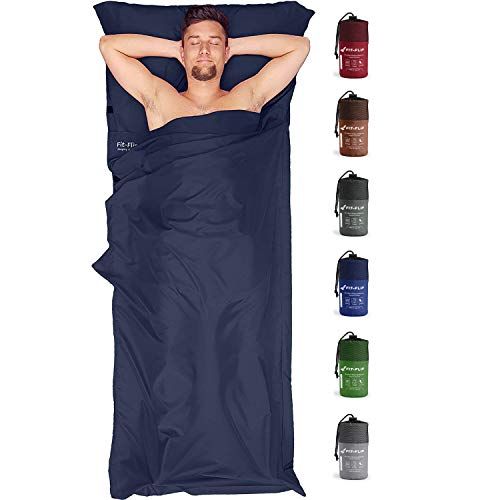Drap de couchage Fit-Flip adulte, compact, léger, confortable, 220x90 cm, microfibre, idéal camping, voyages, cadeau aventuriers