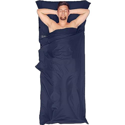 Drap de couchage Fit-Flip adulte, compact, léger, confortable, 220x90 cm, microfibre, idéal camping, voyages, cadeau aventuriers