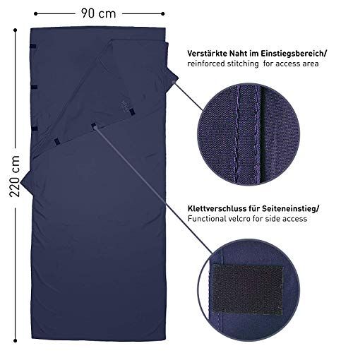 Drap de couchage Fit-Flip adulte, compact, léger, confortable, 220x90 cm, microfibre, idéal camping, voyages, cadeau aventuriers
