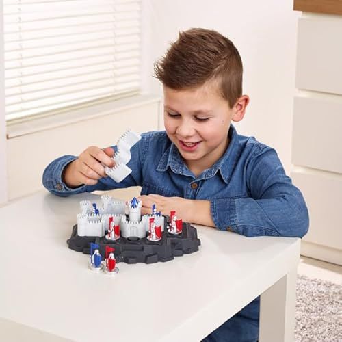 Jeu solo Forteresse avec chevaliers bleus et rouges pour défis de réflexion