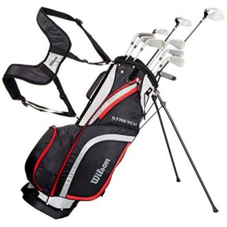 Set complet de golf Wilson pour initiation et perfectionnement avec clubs, sac trépied et accessoires.