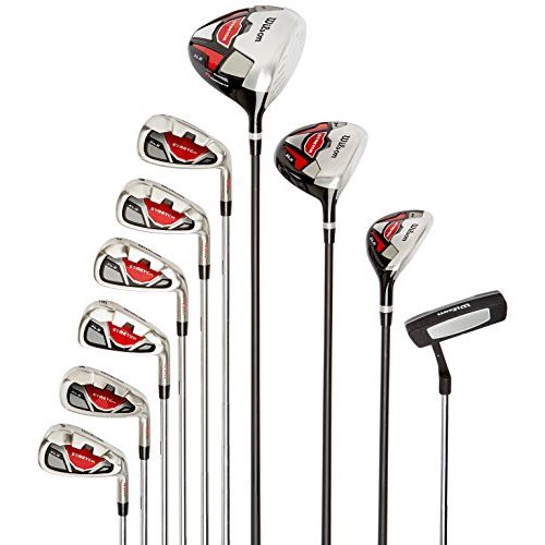 Set complet de golf Wilson pour initiation et perfectionnement avec clubs, sac trépied et accessoires.