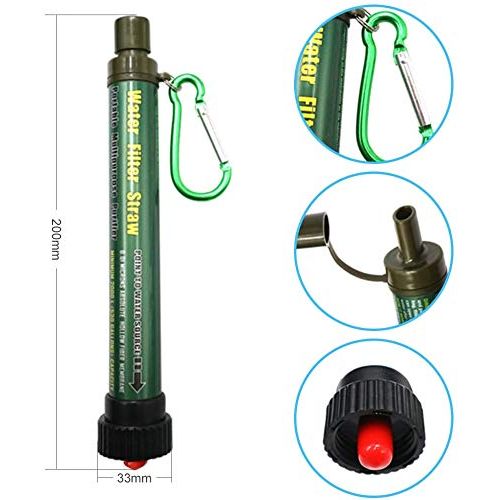 Filtre d'eau portable DeFe pour randonnée, élimine 99,999% des bactéries.