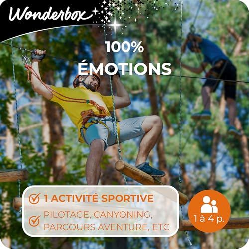 Wonderbox Emotion - Coffret cadeau avec plus de 1700 activités au choix, du plus classique au plus original. Idéal pour faire découvrir de nouvelles expériences.