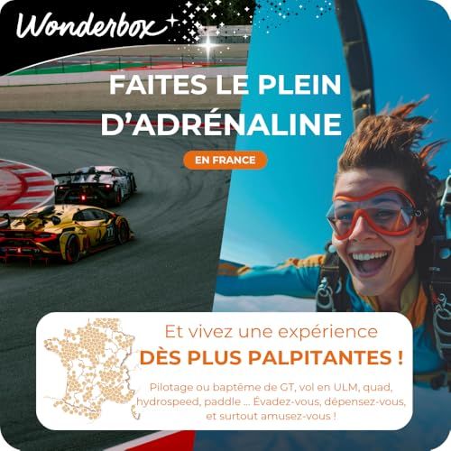 Wonderbox Emotion - Coffret cadeau avec plus de 1700 activités au choix, du plus classique au plus original. Idéal pour faire découvrir de nouvelles expériences.