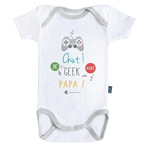 Body bébé coton Futur Geek original avec boutons pression sans nickel pour nouveau-né