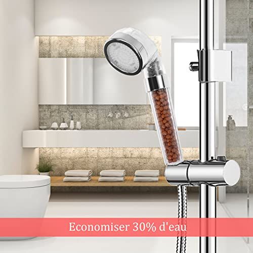 Pommeau de douche à LED économe en eau et éclairage coloré pour salle de bain.