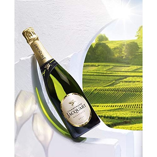 Bouteille de Champagne Jacquart Mosaïque Brut élégante pour cadeau d'occasion spéciale avec étui.