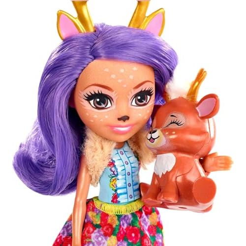 Poupée Enchantimals Danessa Biche avec cerf Sprint, jouet pour stimuler l'imagination et la créativité des enfants, cadeau parfait pour filles 4 à 8 ans.