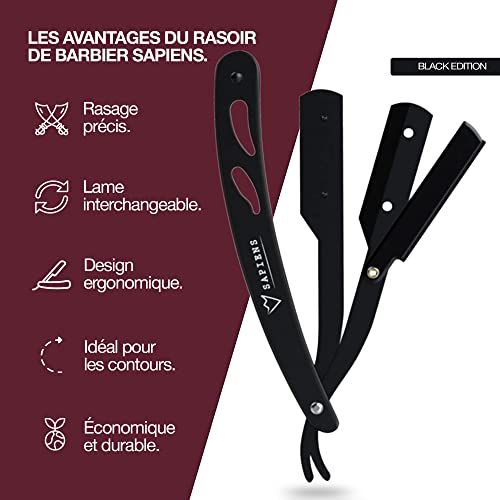 Rasoir à barbe Sapiens haute précision avec étui