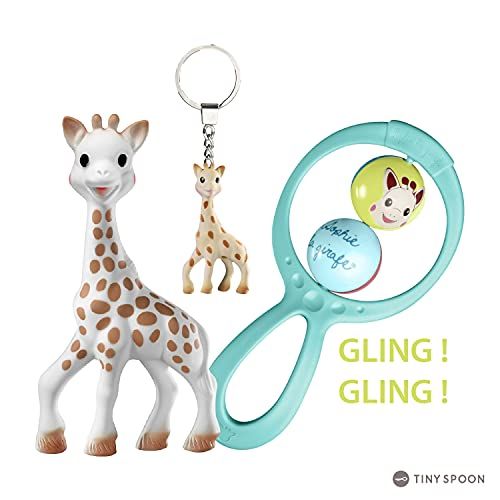 Coffret de naissance Sophie la Girafe avec jouet et hochet pour bébé dans emballage luxueux