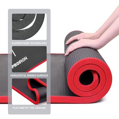 Tapis de yoga PROIRON NBR haute densité, anti-dérapant, durable et confortable pour un soutien optimal et une sécurité maximale durant les exercices.