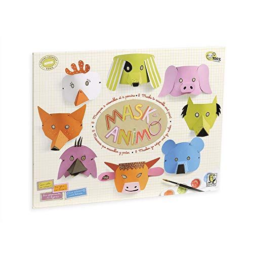 Kit créatif de 8 masques animaux à peindre pour anniversaire enfant
