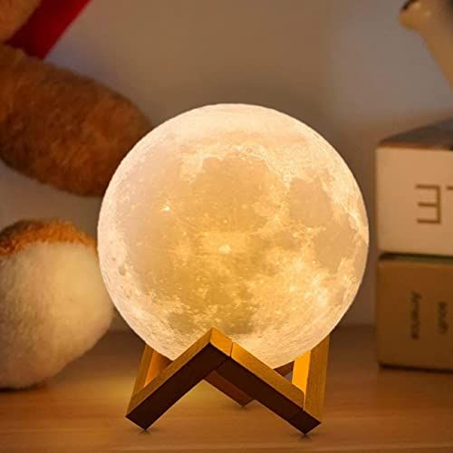 Lampe lune colorée sans fil avec télécommande, idéal pour cadeau céleste.