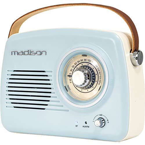Poste de radio vintage Madison - Radio portable rétro avec design élégant et qualité sonore supérieure.