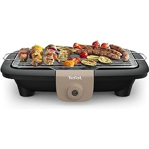 Barbecue électrique Tefal Easygrill, grillades sans fumée, avec grille inox et bac à eau.