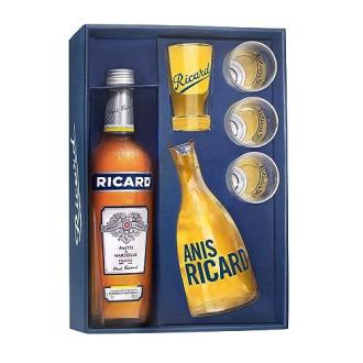 Coffret Ricard Pastis de Marseille avec verres et carafe année 50