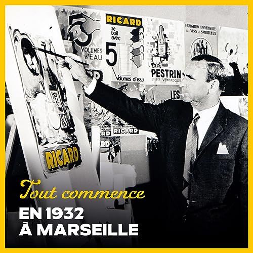 Coffret Ricard Pastis de Marseille avec verres et carafe année 50