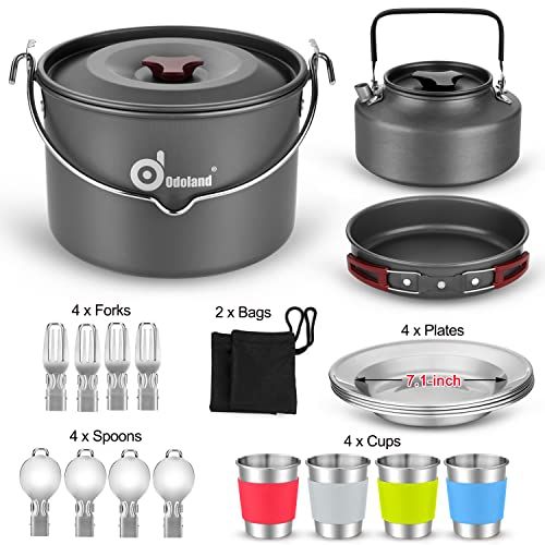 Kit d'ustensiles de camping - Idéal pour les baroudeurs et campeurs - 22 pièces pour cuisiner en plein air.