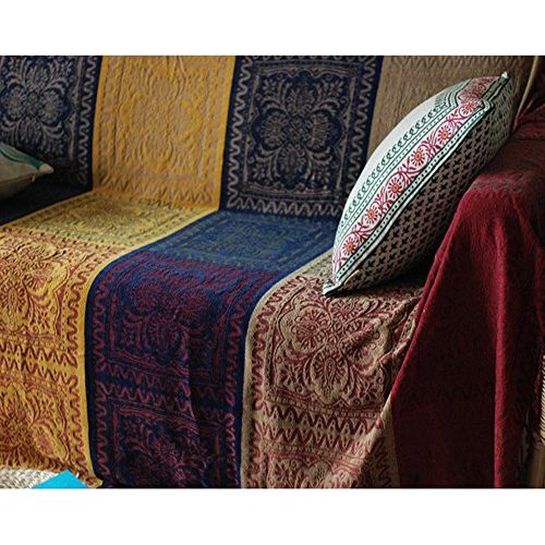 Plaid multicolore élégant en tissu chenille et jacquard, cadeau confortable et déco pour tout intérieur