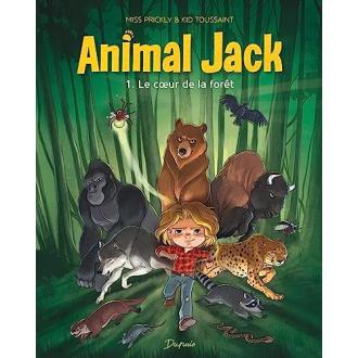 Bande dessinée Animal Jack, Tome 1 : Le cœur de la forêt. Un enfant qui peut se transformer en animal enquête sur la mystérieuse disparition d'autres enfants.