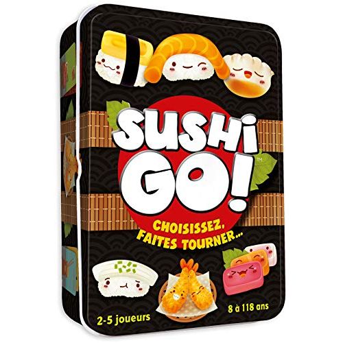 Sushi Go jeu de société tactique et amusant pour enfants et famille avec cartes colorées de sushi et baguettes