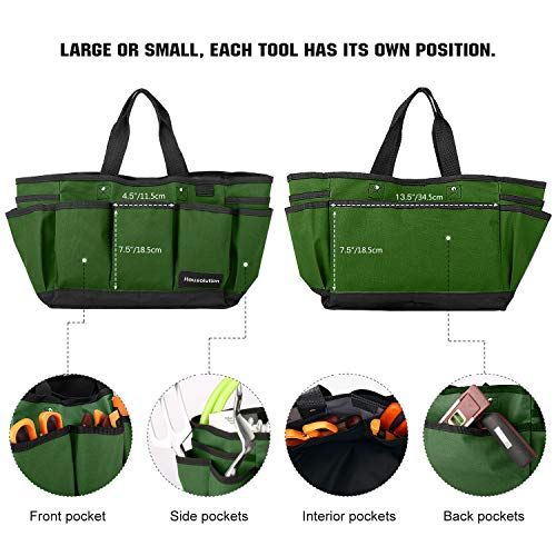 Sacoche de jardinage durable en polyester imperméable, multiple poches, transport facile; cadeau idéal pour passionnés de jardinage.