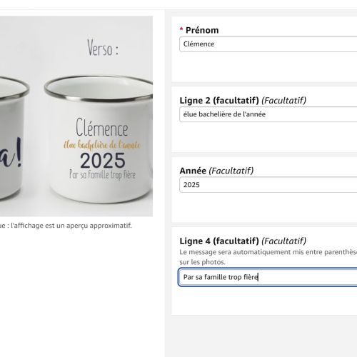 Mug de diplômé personnalisé avec texte et date pour célébration de réussite scolaire