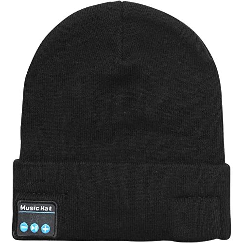 Bonnet connecté Bluetooth avec lampe LED, idéal pour écouter de la musique et prendre des appels en plein air. Cadeau technologique et pratique pour l'hiver.