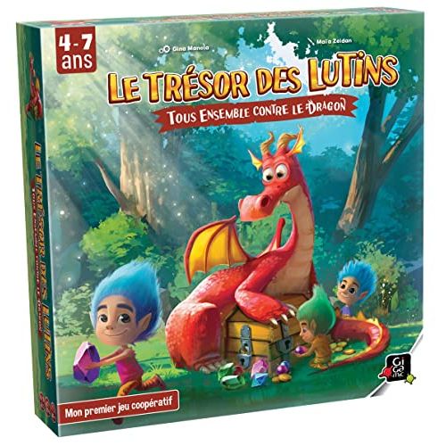 Jeu Le Trésor des Lutins de Gigamic, aventure coopérative féérique pour enfants, idéal pour cadeaux et renforce esprit d'équipe.