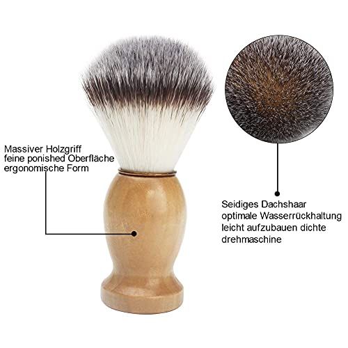 Kit de rasage élégant avec blaireau, bol et support en acier inoxydable, cadeau parfait pour une expérience de soin luxueuse.