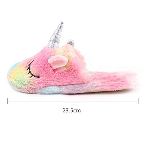 Pantoufles licorne colorées et confortables pour cadeau