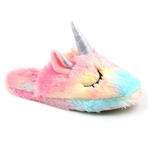 Pantoufles licorne colorées et confortables pour cadeau