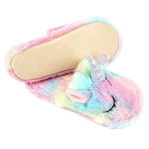 Pantoufles licorne colorées et confortables pour cadeau