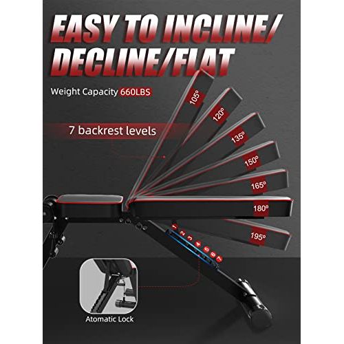 Banc de musculation pliant avec plusieurs positions réglables pour un entraînement polyvalent et confortable.