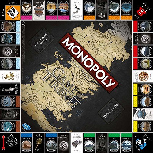 Monopoly Game of Thrones édition collector avec plateau et pions personnalisés de Westeros pour fans