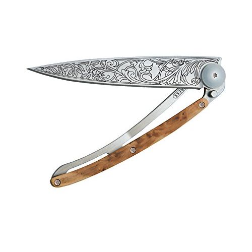 Couteau léger design futuriste avec motifs gravés sur la lame, cadeau élégant.