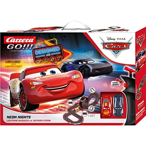 Circuit Carrera Rocket Racer avec voitures Flash McQueen et Jackson Storm pour enfants, 1:43, avec tunnel et looping.