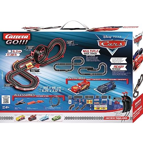 Circuit Carrera Rocket Racer avec voitures Flash McQueen et Jackson Storm pour enfants, 1:43, avec tunnel et looping.
