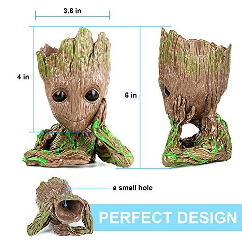 Pot de fleurs Bébé Groot multifonctionnel, Marvel, décoratif, pot à crayons, PVC durable, design original, drainage pour plantes, cadeau créatif, Gardiens de la galaxie.