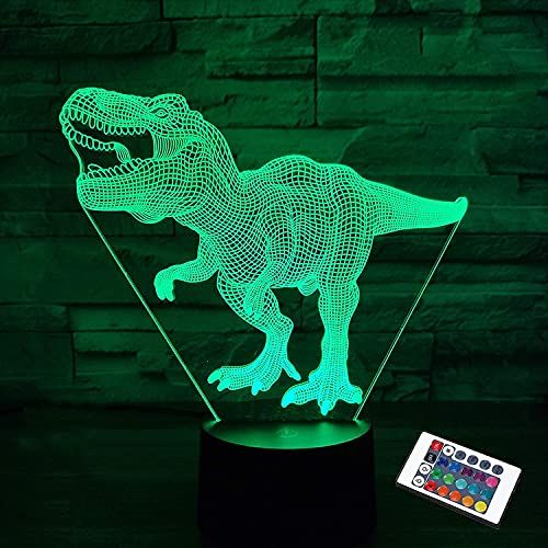 Veilleuse dinosaure 3D pour chambre d'enfant, expédition préhistorique magique et sécurisée