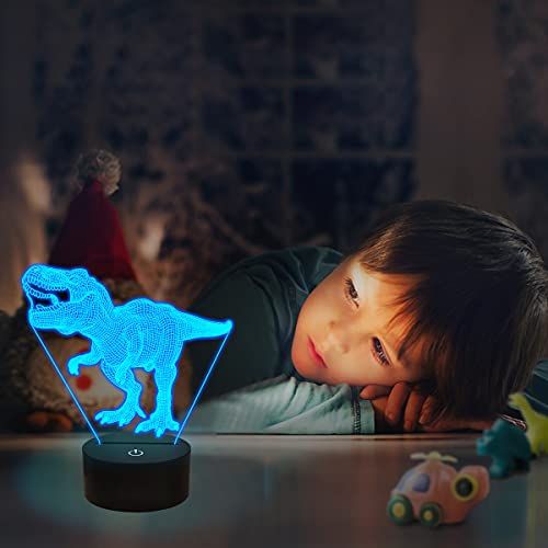 Veilleuse dinosaure 3D hologramme colorée pour enfants