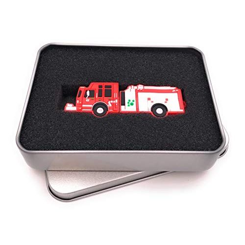 Clé USB camion de pompier 128Go, résistante et stylée.