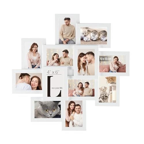 Cadre photo décoratif personnalisable avec 12 cadres imbriqués.